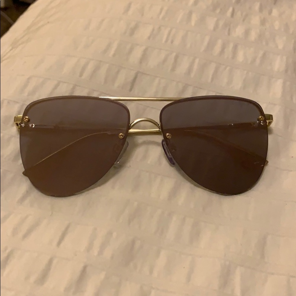 Le Specs The Prince pink aviator sunglasses